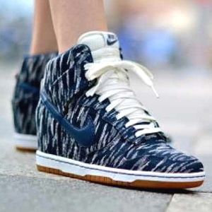Nike Dunk Sky Hi Hidden Wedge Sneakers - Women's Size 6 - Blue